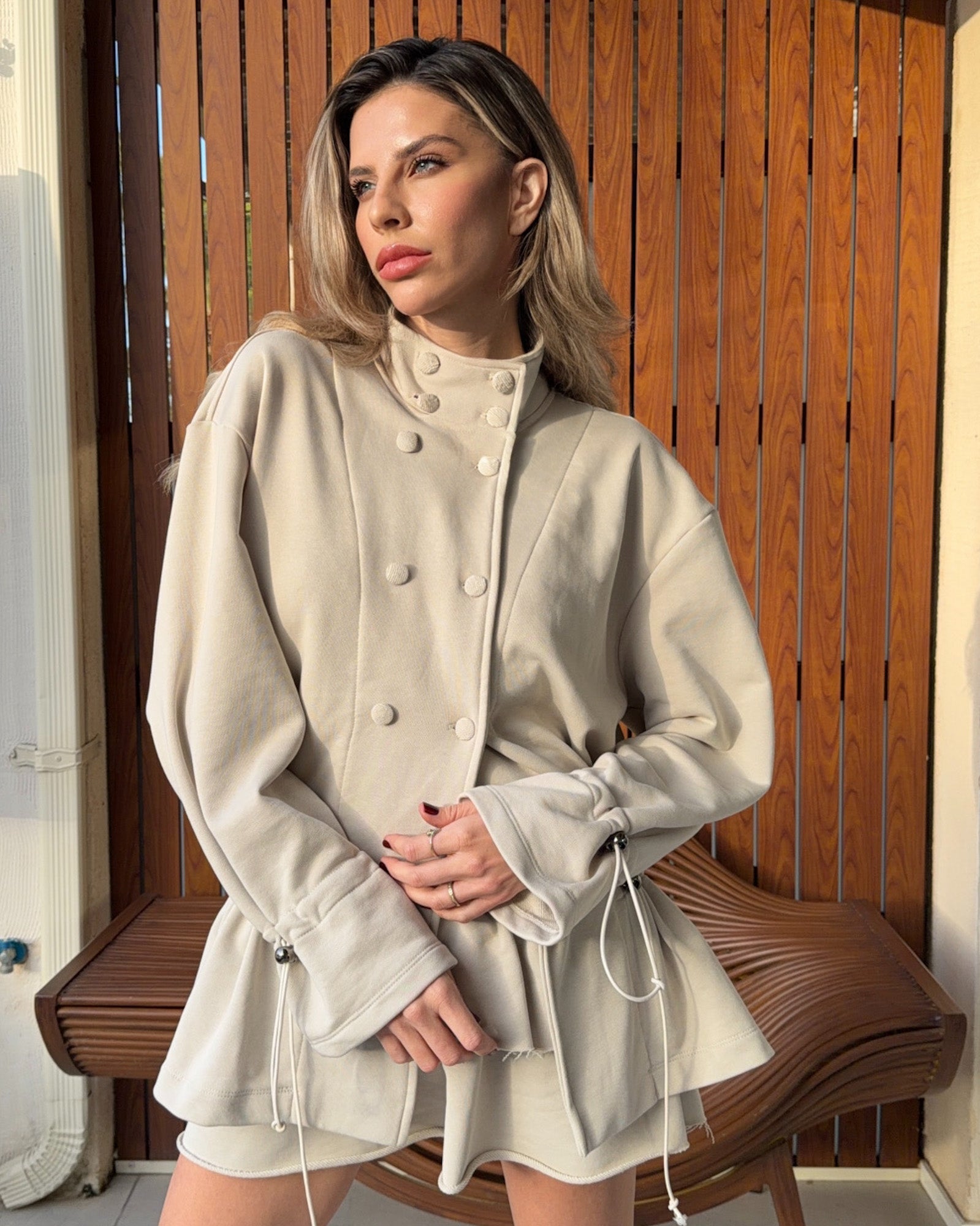 STATEMENT JACKET LIGHT STONE