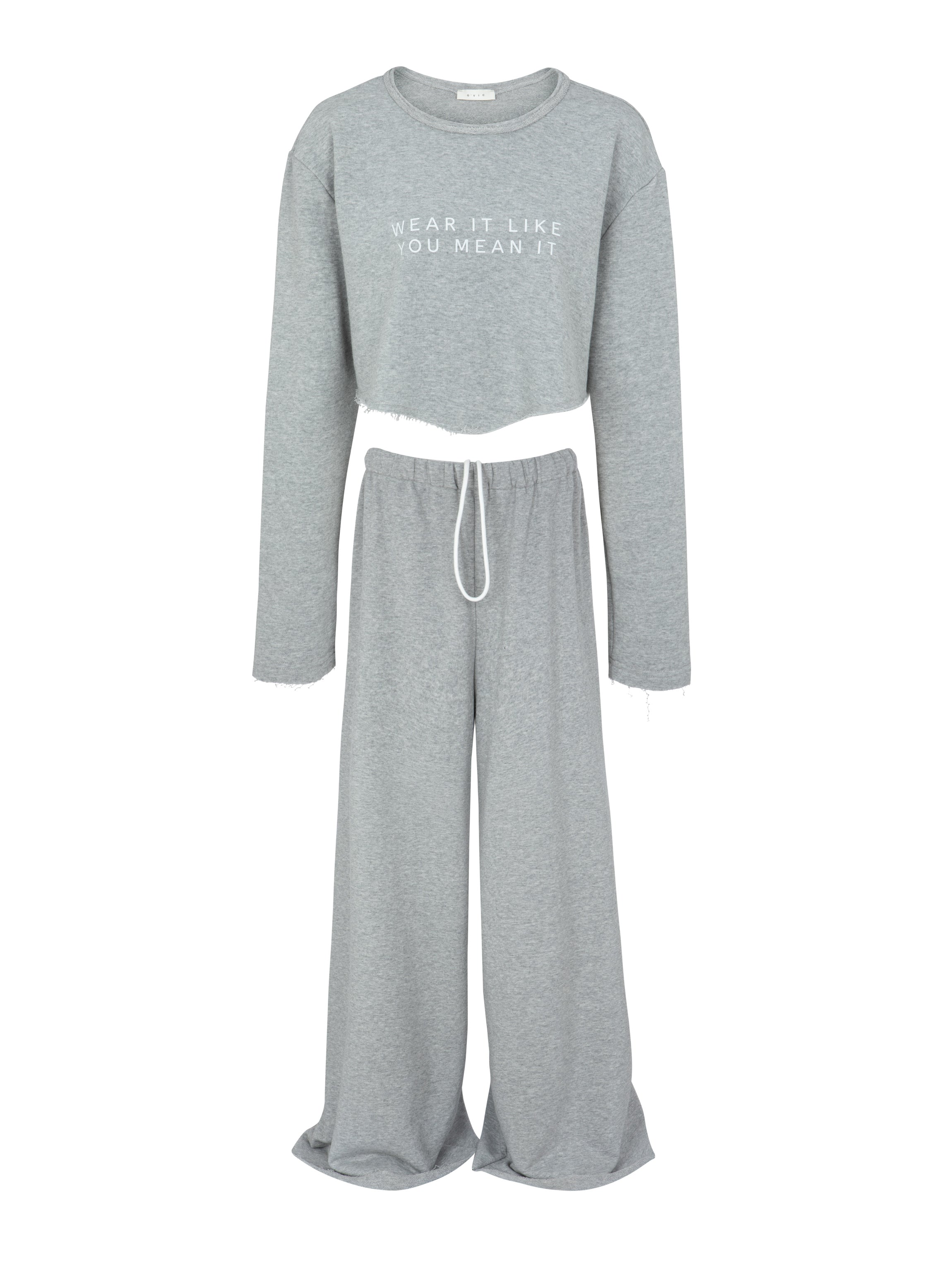 “mean it” crop melange grey