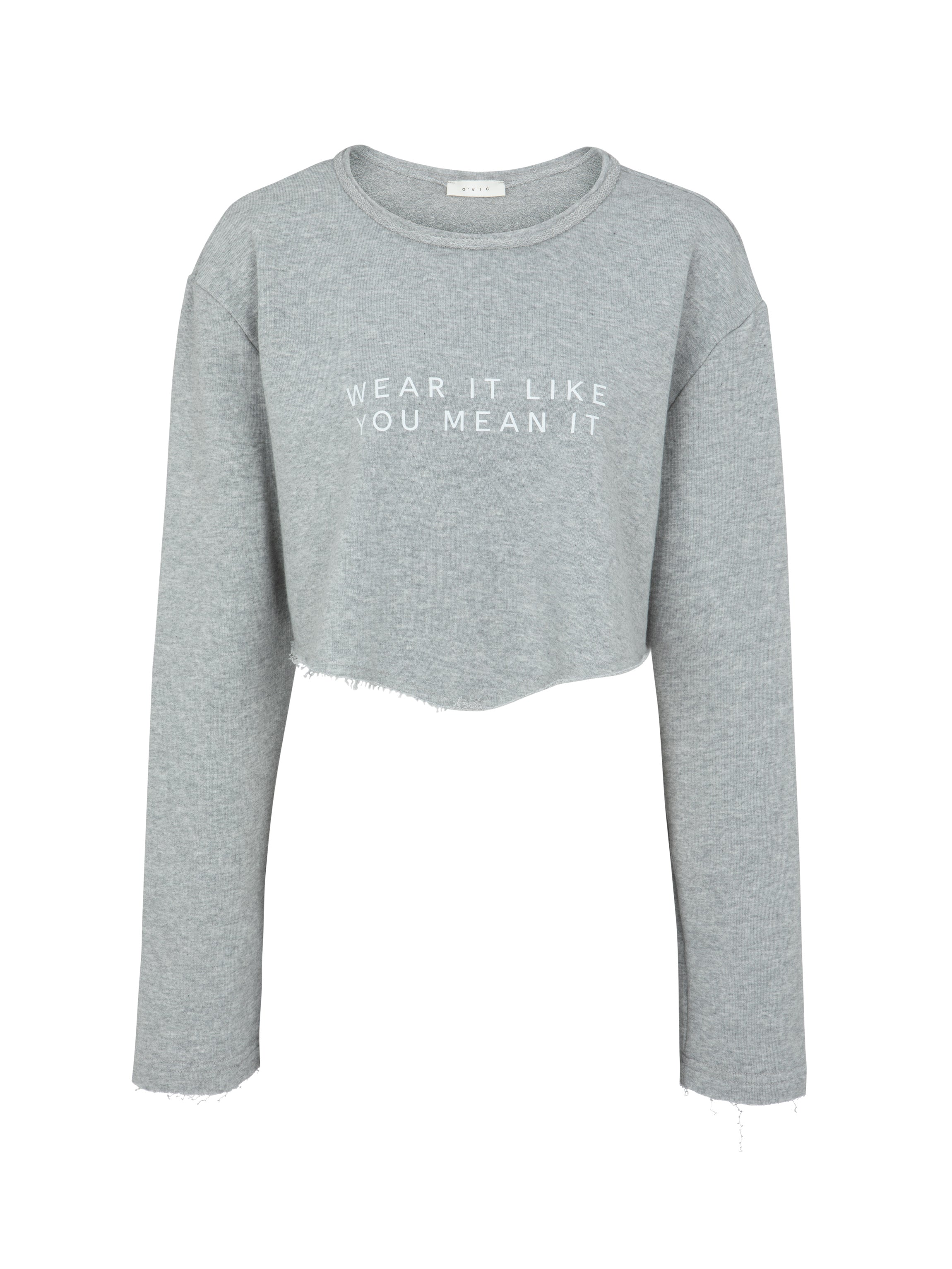 “mean it” crop melange grey
