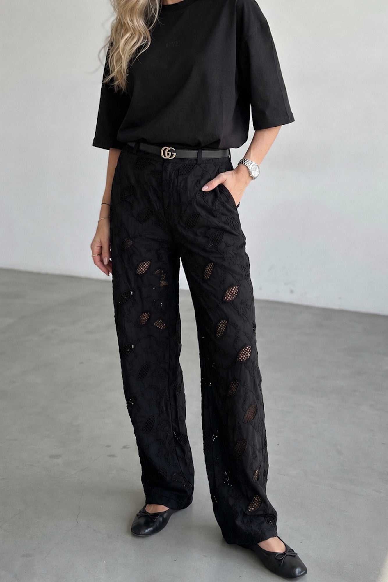 מכנס BOTANICA LACE black
