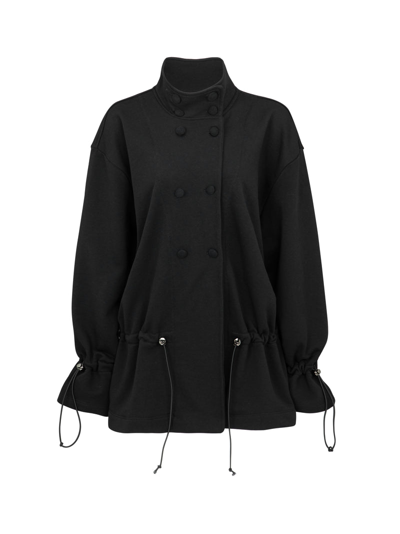 Statement Jacket Noir Black – ג׳קט סטריט קוטור שחור לנשים מבד פרנץ׳ טרי ...
