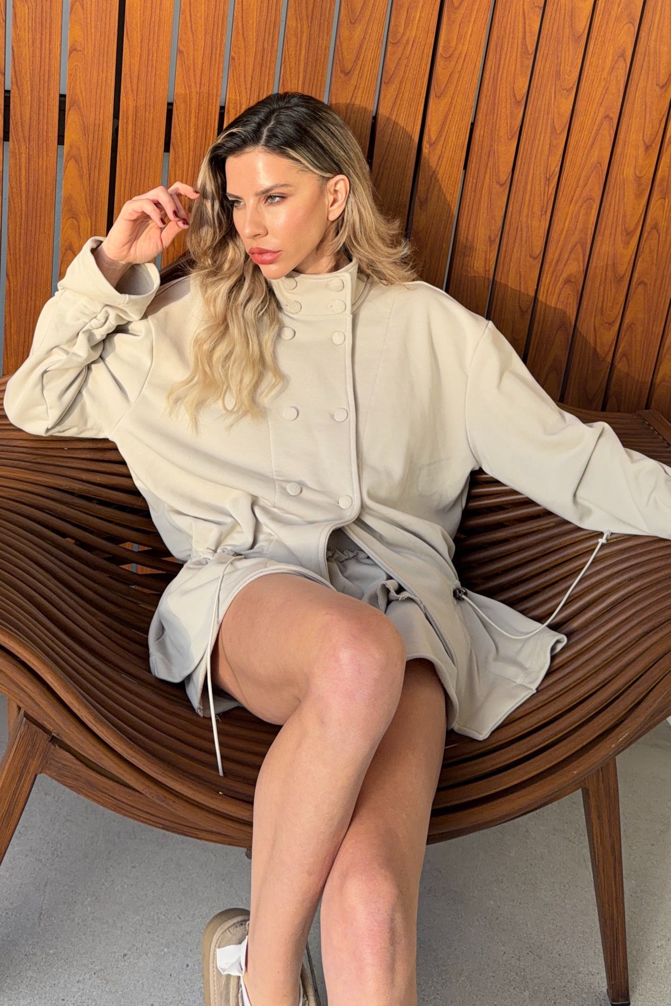 STATEMENT JACKET LIGHT STONE