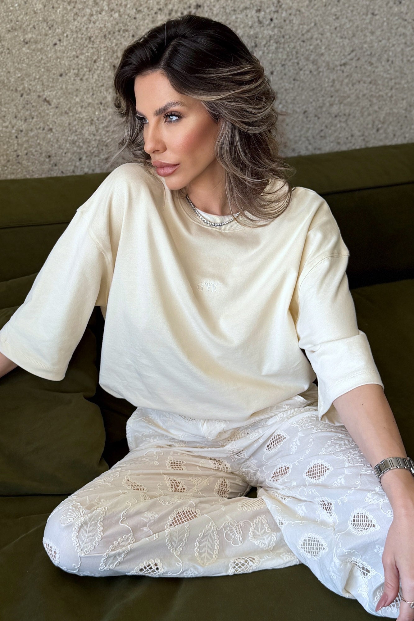 מכנס BOTANICA LACE CREAM